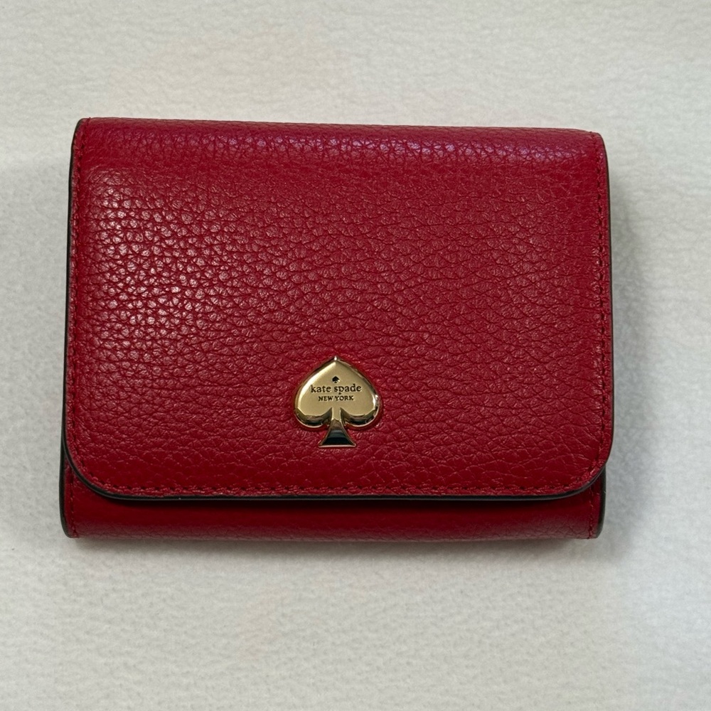 Kate Spade Red Pebbled Leather Small Wallet - NWT